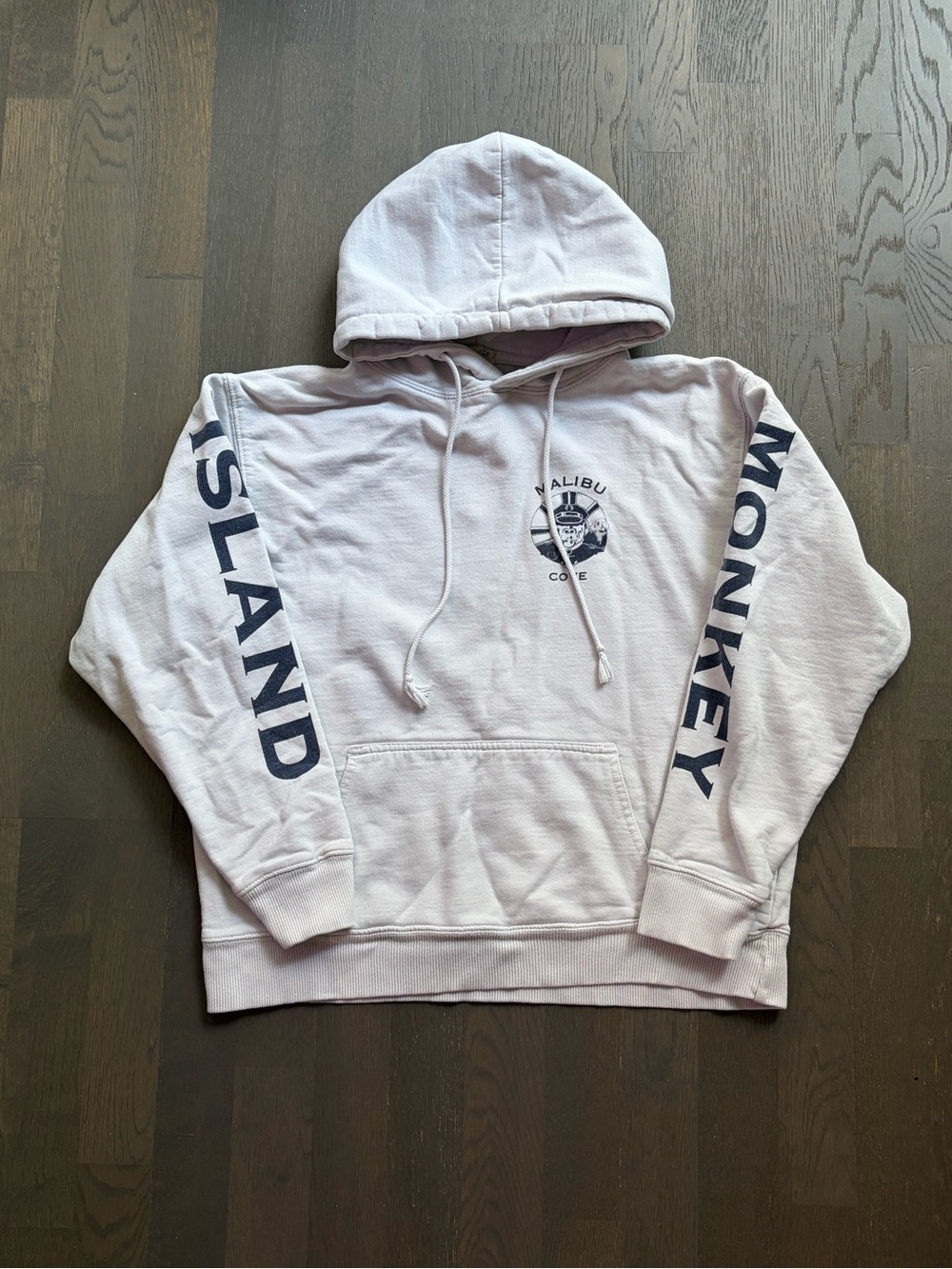 RARE Brandy Melville John Galt Malibu cove monkey island white graphic hoodie
